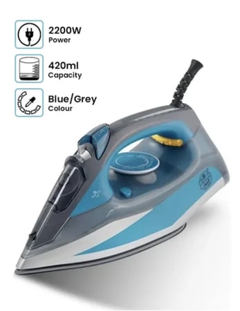 مكواة السيف بخار بقاعدة سيراميك ازرق 2200واط  - E05212