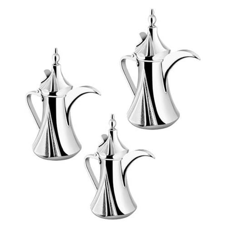 طقم دلة السيف 3 قطع ستانلس ستيل للقهوة العربية ، كروم, 5665/SC