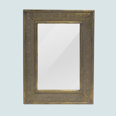 مرايا نحاس مزخرف معتق لون نحاسي