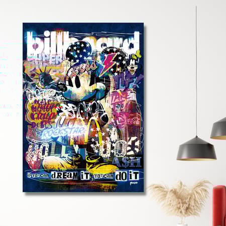 لوحة جدارية فنية مطبوعة  - ميكي ماوس- بوب ارت