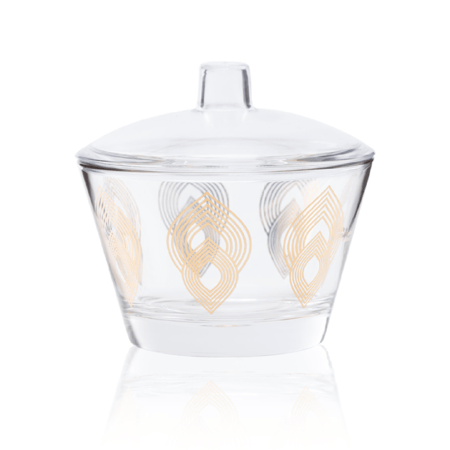 سكرية زجاجية مذهبة بزخرفة هندسية عصرية وانيقة