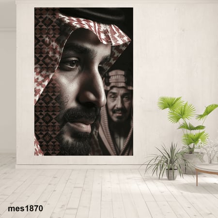 لوحة جدارية مطبوعة فنية وديكور - الملك سلمان بن عبد العزيز آل سعود وول