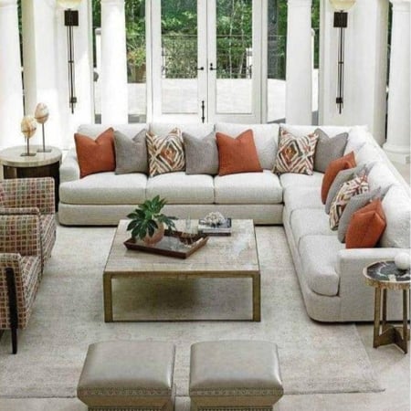 كنب مودرن رمادي فاتح