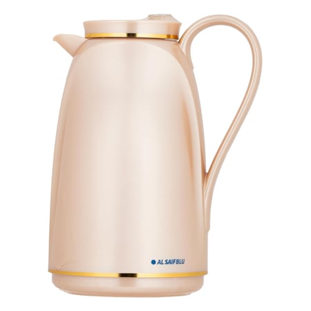 ترمس حراري للقهوة والشاي من السيف - سعة 1 لتر - لون بني وذهبي