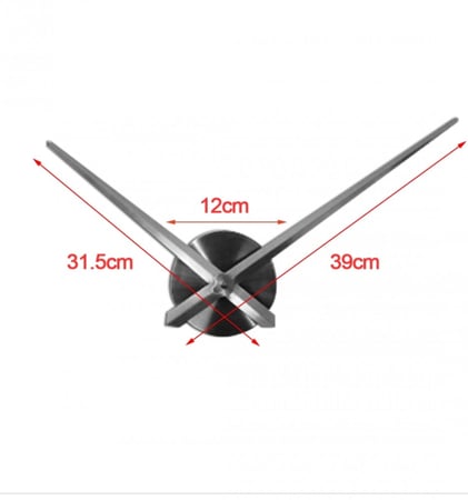 ساعة جدارية لاصقة 3D لون فضي سهلة التركيب