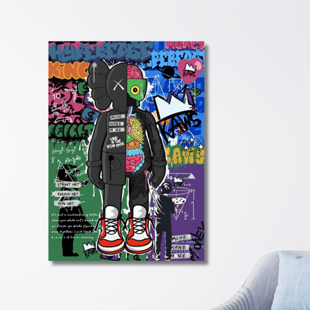 لوحة جدارية فنية مطبوعة - كاوس KAWS - بوب ارت