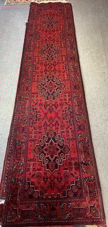 سجادة قوقازي ممر و مدة افغاني | سجاد غزل يدوي   | مقاس: 400x80 cm - اختر النقشة