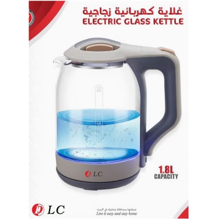 غلاية كهربائية زجاجية من دي ال سي - سعة 1.8 لتر -1800 واط