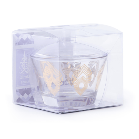 سكرية زجاجية مذهبة بزخرفة هندسية عصرية وانيقة