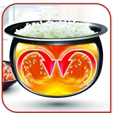 طباخة رز كهربائية كروية الشكل من تيفال - سعة 1.8 لتر  - لون فضي وابيض