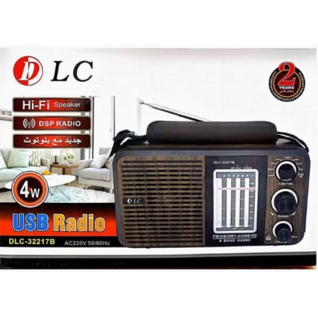 راديو بتصميم كلاسيكي يعمل بتقنية البلوتوث من دي ال سي- 4 واط