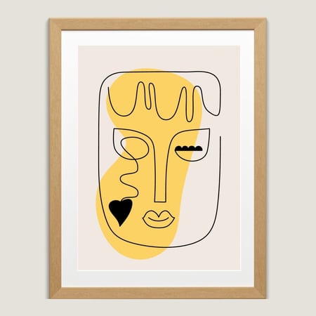 لوحة جدارية كانفاس مغلف بالزجاج وجه بوهو