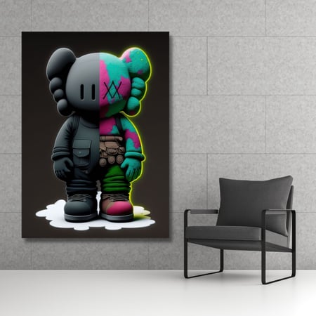 لوحة جدارية فنية مطبوعة - KAWS كاوس - بوب ارت