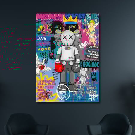 لوحة جدارية فنية مطبوعة - KAWS كاوس - بوب ارت