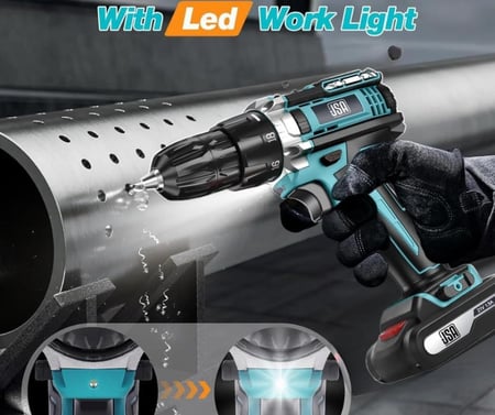 شنطة الدريل JSA ببطارية ليثيوم 21 فولت مقاس 10 ملم تأتي مع عدة شاملة 45 قطعة، مما يجعلها اختيارًا ممتازًا للأعمال المنزلية وأعمال الصيانة .