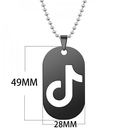 سلسال بتعليقة تيكتوك لون اسود للكابلز والاصدقاء  والازواج هدية