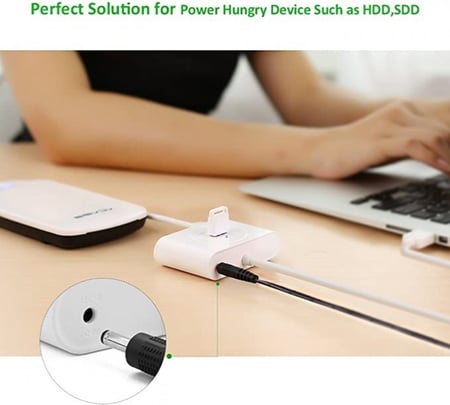 يوجرين - موزع يو اس بي 3.0 من مخرج الى 4 مخارج - ابيض