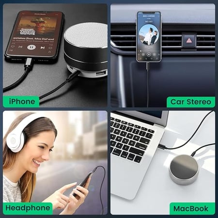 Celibery - كابل صوت 3.5 مم إلى آيفون - 1 متر