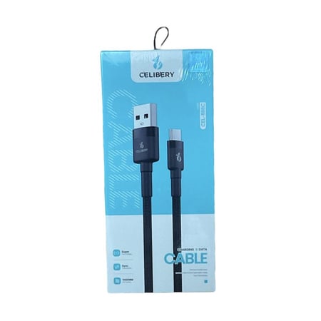 Celibery - كابل شحن ومزامنة بيانات USB إلى تايب سي نايلون مضفر