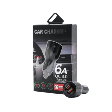 شاحن سيارة بمنفذي USB-A