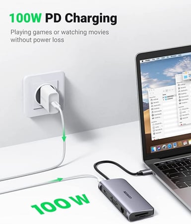 يوجرين - قاعدة USB C، قاعدة 10 في 1