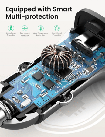 يوجرين - شاحن سيارة 18 واط بي دي , كواليكوم 3.0