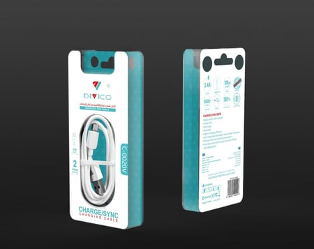 Divico - سلك شحن ونقل بيانات 1 متر ابيض