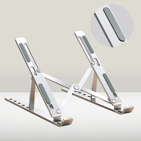 حامل لابتوب قابل للتعديل إلى 7 زوايا - فضي