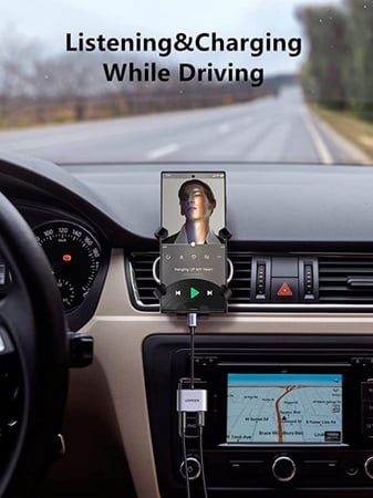 يوجرين - كيبل شحن لتحويل USB- سي لمدخل سماعة 3.5 ملم