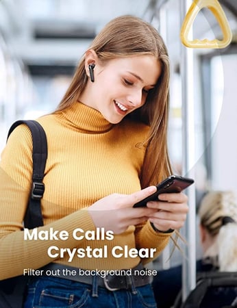 يوجرين - سماعة أذن لاسلكية ترو T2 بلوتوث 5.0 (أسود)