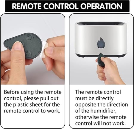 موزع زيوت عطرية مع ضوء لهب مع جهاز تحكم عن بعد
