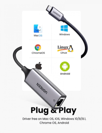 يوجرين - محول USB-C إلى إيثرنت جيجابت