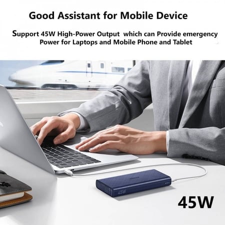 يوجرين - باور بانك 20.000 مللي أمبير بقوة 45 واط - ازرق داكن