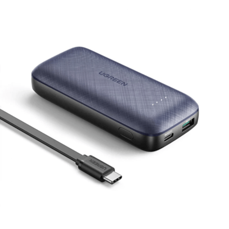 يوجرين - بطارية متنقلة شاحن متنقل شحن سريع PD 10000mAh بقوة 20 واط USB-A+USB-C - (ازرق داكن)