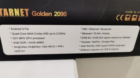 رسيفر ستارنت جولدن اندرويد 9 فوركيه 2090 STARNET GOLDEN مستعمل )