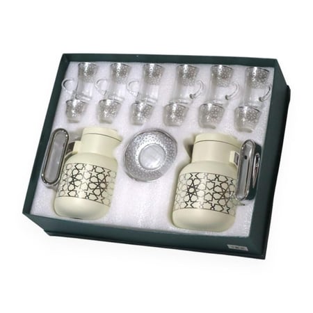 طقم ترمس مع بيالات وفناجيل