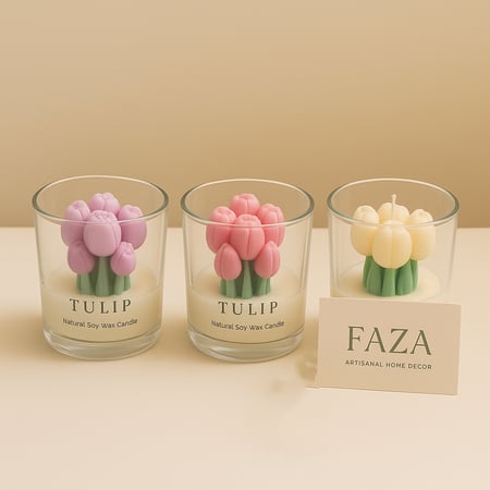 شمعة باقة التوليب