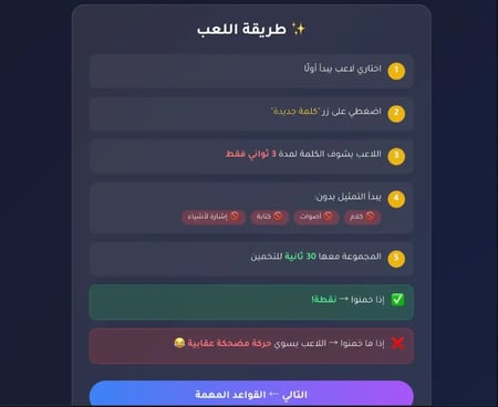 لعبة التمثيل بدون الكلام