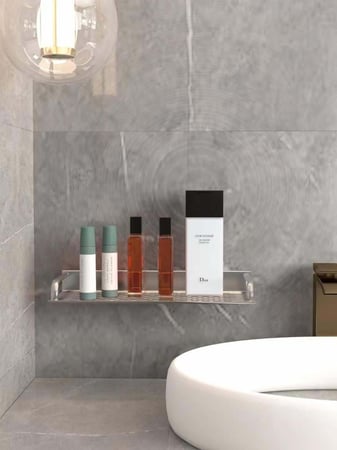 رف حمام المنيوم 40 سم مقاوم للصدا والتاكل