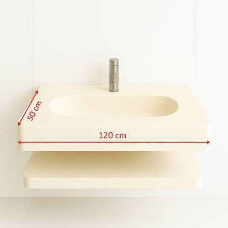 مغسلة ديكور كوريان 50x120 قص ليزر اوف وايت