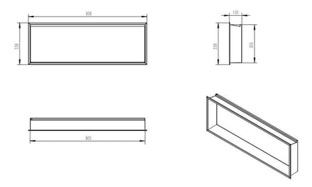 رف حمام ديكور 90x30 ستانلس ستيل مقاوم للصدأ- بتصميم عصري وأنيق