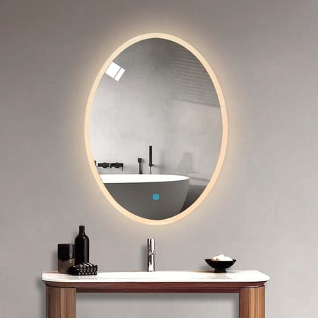 مراية بيضوي ليد LED ثلاثة الوان 80x60