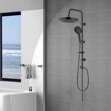 مسطرة دش عمود شاور  دائري  اللون اسود من ZINTH