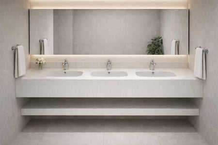 مغسلة ديكور كوريان سكري ثلاثة احواض 180x50 بدون حواف