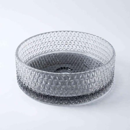 حوض خارجي زجاجي دائري بتصميم كرستالي 40X40