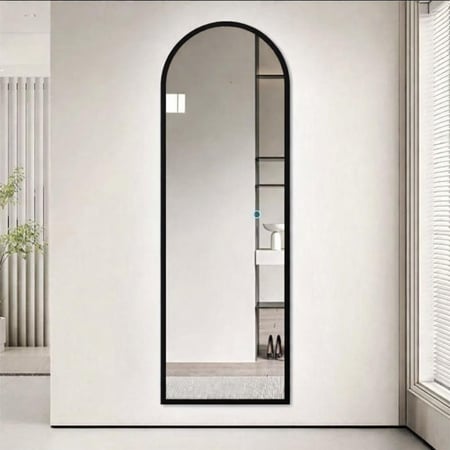 مراية جدارة كبيرة بأطار المنيوم اسود 200x40 ليد LED ثلاثة ألوان