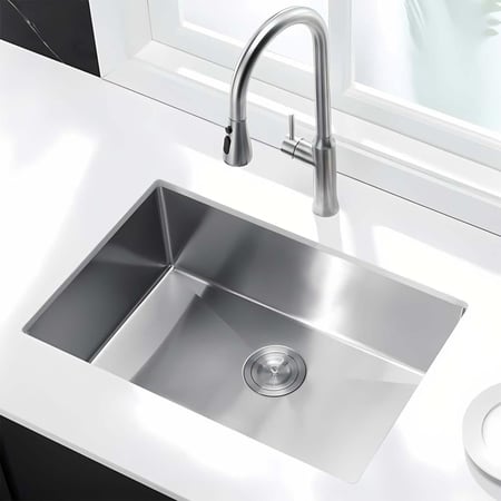 مجلى حوض مطبخ أصلي مقاس 66x47 مصنوع من الستايل ستيل ماركة AUSHEN