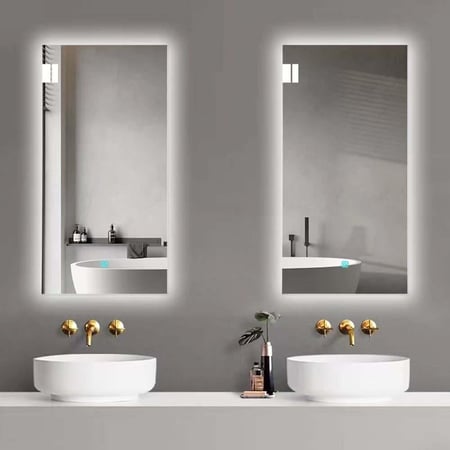 مراية مستطيلة ليد LED ثلاثة الوان 120x40 بنظام اضاءة تدريجية