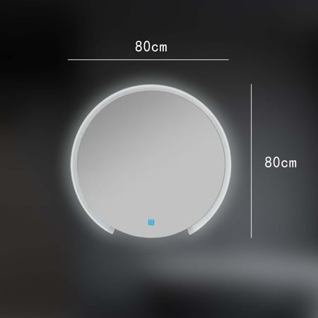 مراية دائرية بإطار اكريليك 80x80 ليد LED ثلاثة الوان