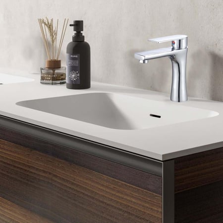 خلاط مغسلة نحاس حار بارد  لون كروم ماركة ZINTH